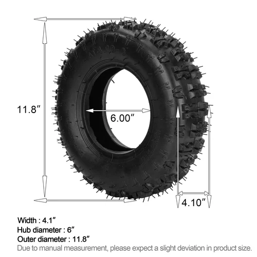 4.10-6 Tire Go Kart Wheels and Tires Set 4.10/3.50-6 Tire and Inner Tube for ... - Picture 2 of 6