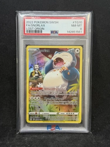 Snorlax TG10/TG30 Pokemon Lost Origin TG Holo SWSH11 English NM PSA 8.