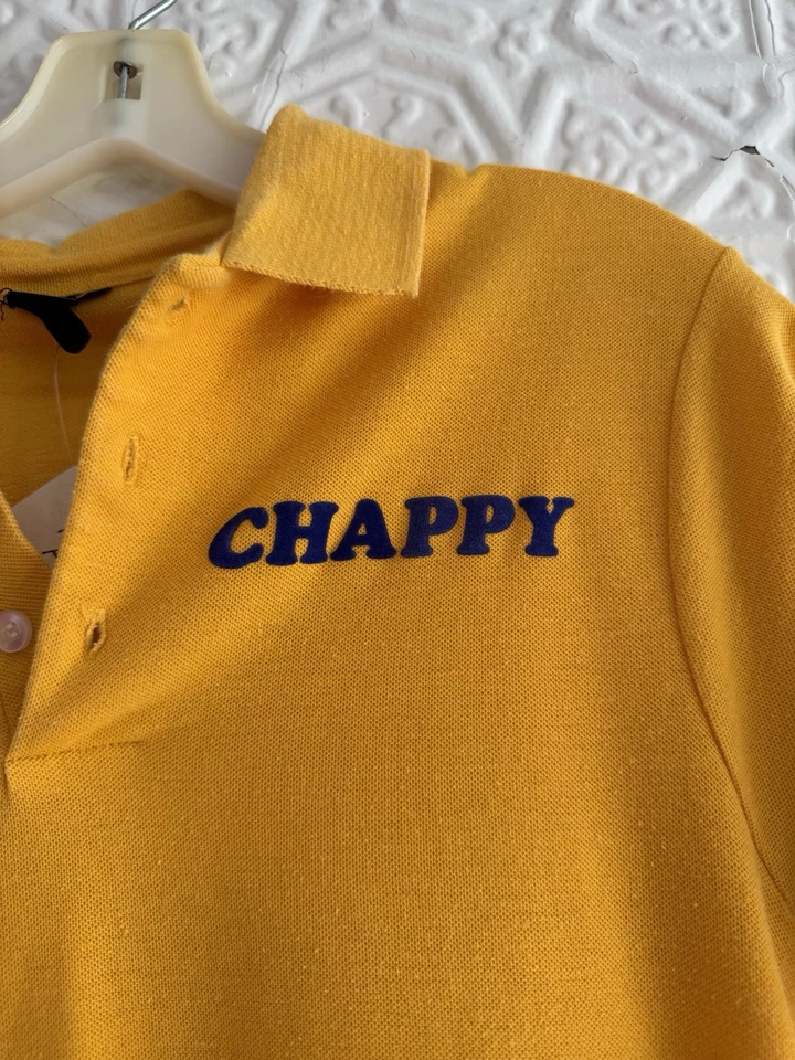 1970s vintage skate polo shirt-Yellow-Gold Screen High Roller Derby Rainbow Chap - Image 4 of 4