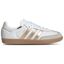 IH9127 WOMENS ADIDAS SAMBA OG 'WHITE WONDER GOLD METALLIC'