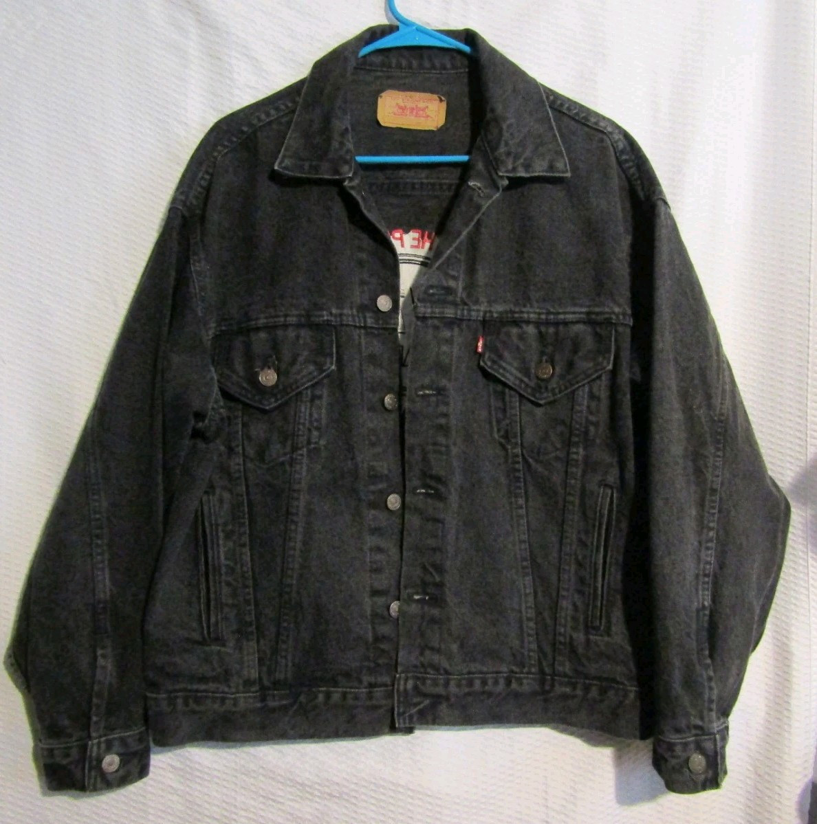 Vintage 80's Levi's Black Denim Trucker Jacket Hard Rock Vintage 80's Levi's Black Denim Trucker Jacket Hard Rock