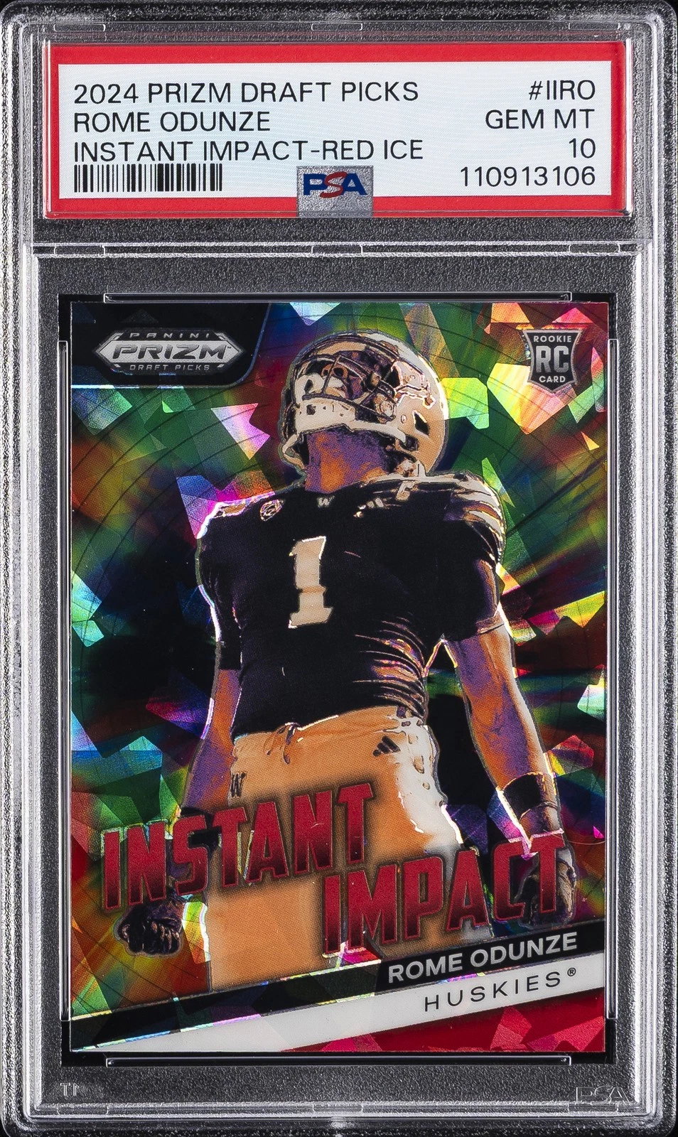 Rome Odunze Panini Prizm Draft Picks Instant Impact #IIRO Red Ice