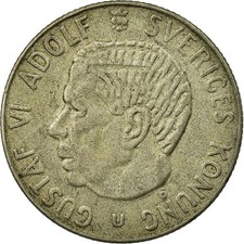 M&uuml;nze, Schweden, Gustaf VI, Krona, 1963, S+, Silber, KM:826