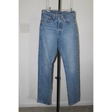 Jeans donna Levis Premium 501 taglia 27 lavaggio medio vita alta blu denim