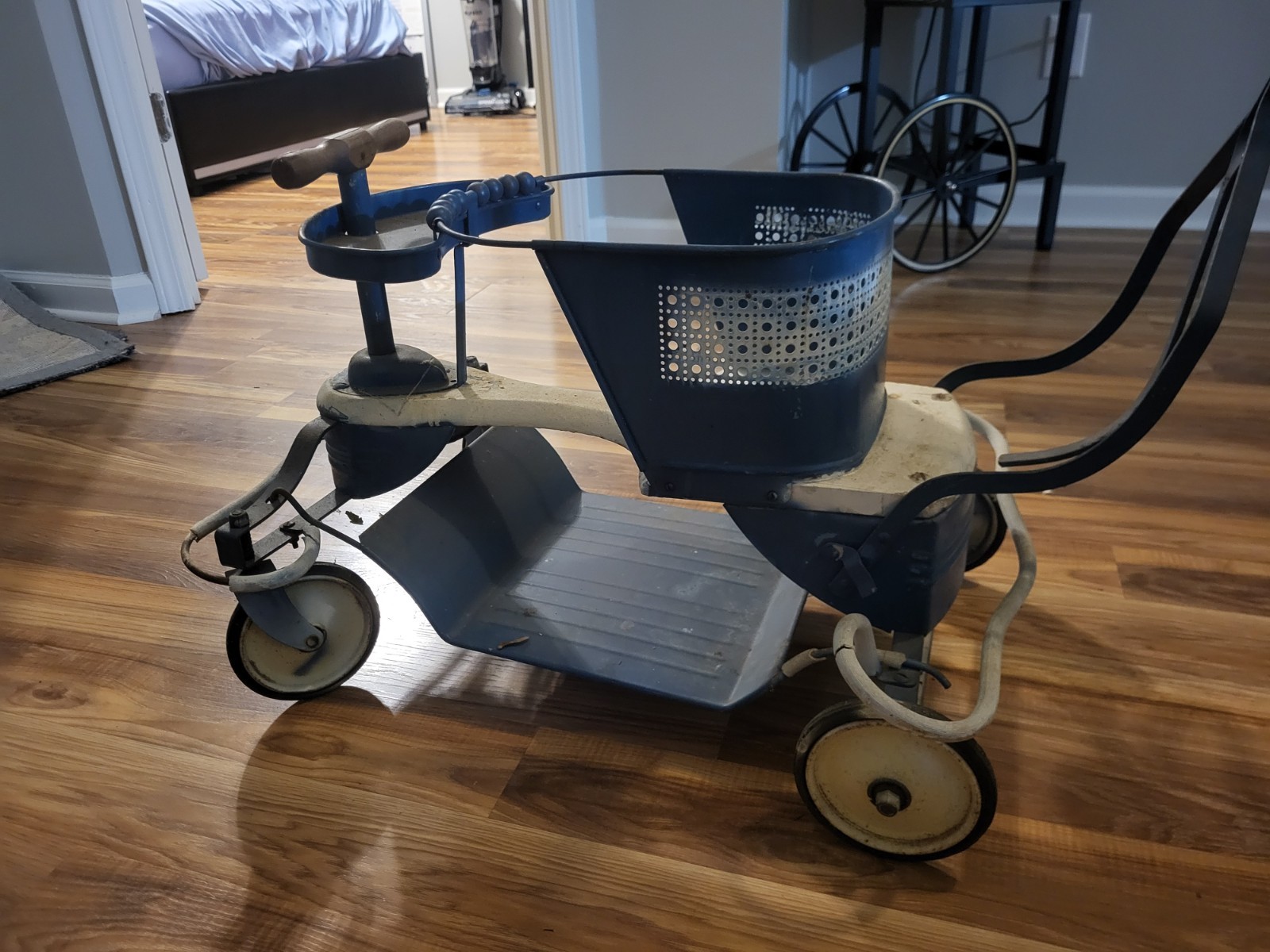 Vintage Ornate 40s 50s Taylor Tot Kids Baby Stroller Walker Scooter Buggie 