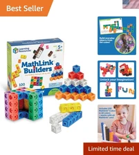Creative MathLink Builders - 100-Piece STEM Set for Critical Thinking Skills