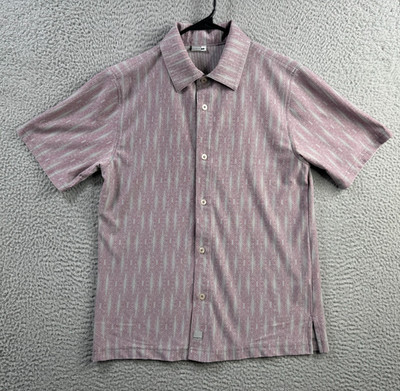 Vintage Rusty Shirt Mens Small Gray Polyester Surf Rave 90s Y2K Surf Button Up