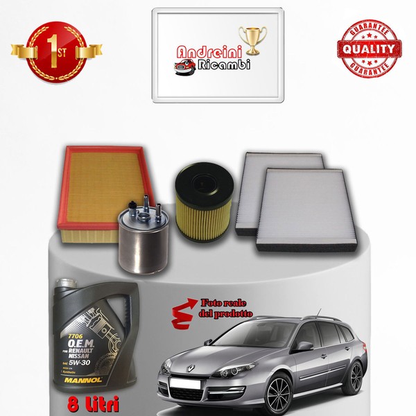 Inspektionskit Filter Und ÖL Renault Laguna III 2.0 DCI 110KW 150CV Von 2015->-image