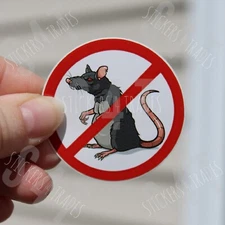 No Rats Waterproof Vinyl Hard Hat Sticker For Construction Workers Power...