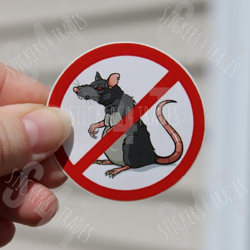 No Rats Waterproof Vinyl Hard Hat Sticker For Construction Workers ...