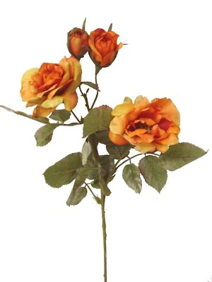 (01311-34012) ARTIFICIAL FLOR HOJAS CUADRUPLE ROSA NARANJA - Imagen 1 de 2