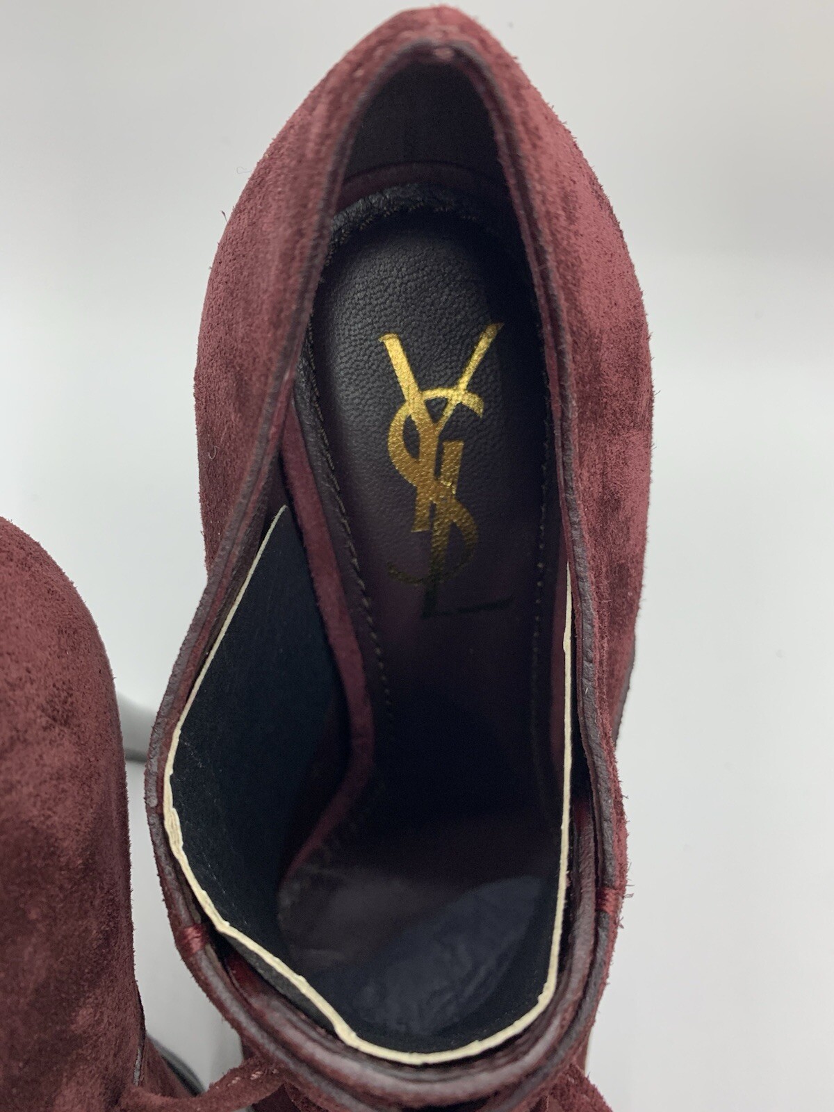 Stivaletti stringati Yves Saint Laurent scamosciati 5 UK 38 EU