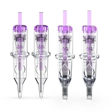 Wormhole Tattoo Cartridge Needles, 20Pcs Mixed Sizes 3RL 5RL 5RM 7RM Disposable 