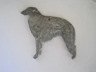 Borzoi Dog Ornament Metal Vintage 4 1/2" x 4"