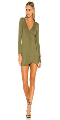 Privacy Please Womens Dress S Piper Mini Olive Green Revolve Wrap Closure |  eBay