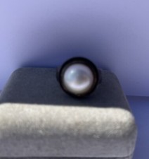 Vintage Sterling Silver  Pearl Ring Size 7