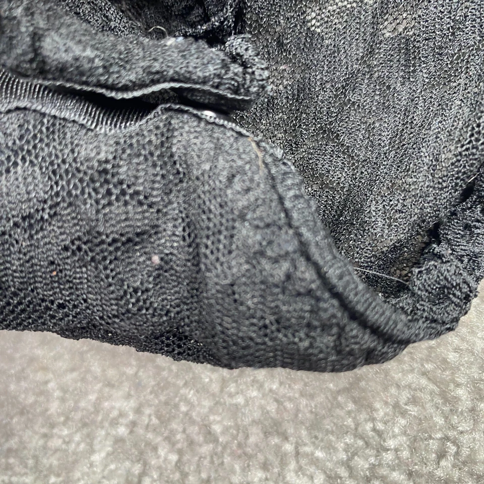 Traje de cuerpo de una pieza de encaje de ganchillo con doble correa Aerie para mujer talla M negro Foto 4 de 4