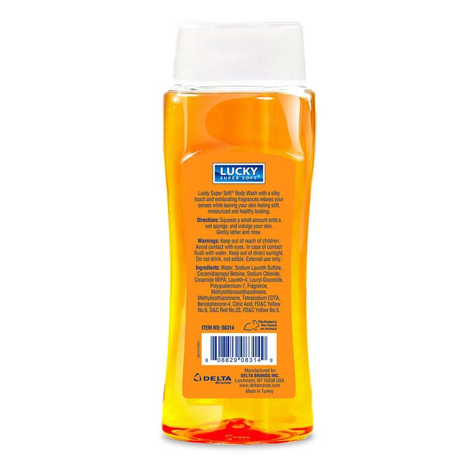 Jabón corporal Lucky Super Soft Revive. Fragancia granada y melocotón. 15 fl.oz Foto 2 de 3