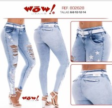 WOW JEANS COLOMBIANOS, Butt Lifter Fashion Denim Blue Push Up Jeans 802628