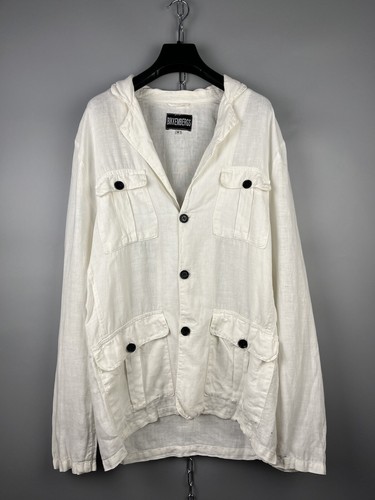 Dirk Bikkembergs, Vintage Rare Dirk Bikkembergs Linen Jacket Knit White Button Blazer Size M L
