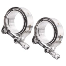 2PCS 3.5" Stainless Steel V-Band Bolt Clamp Kit Male/Female for Turbo Vband
