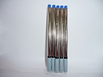 Schmidt Capless Rollerball Refill-- Blue--long model--5 refills for one price