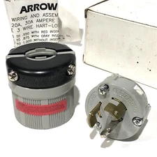 * ARROW HART 6512 PLUG 30A 125/250V NEMA L14-30P TURN & PULL GROUNDING PLUG