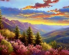 Stunning Impressionist Sunset Landscape Art Print | Signed Lmt Edt Collectible