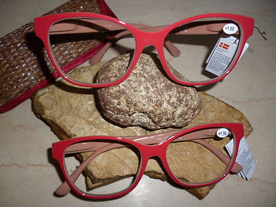 Wenn Lesebrille...dann ''Audrey'' in knallrot - beige +1,0+1,5+2,0+2,5+3,0+3,5 