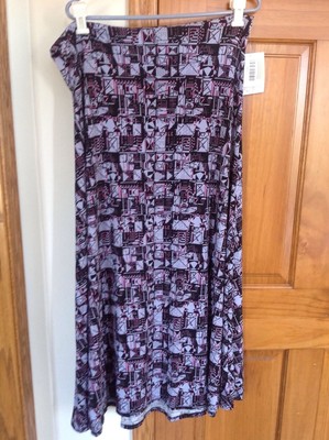 Best Reviews NWT LULAROE maxi skirt size large Black pink purple