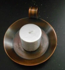 Bronze Candle Stick Holder with Handle 5 1/2 x 1 Inches Includes candle