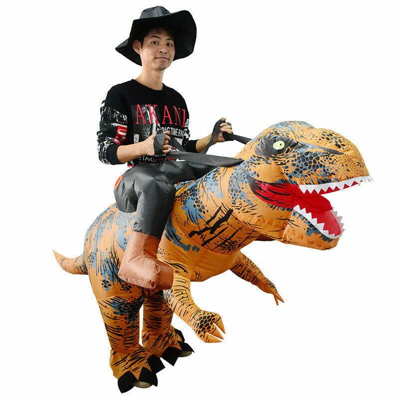 Disfraz de dinosaurio jinete inflable T-REX para adultos disfraces trajes traje