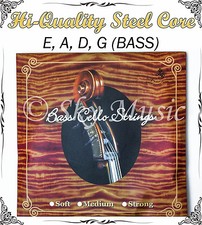 German Steel Core Nickel Alloy Wound Bass String Set 3/4 Size New High Quality