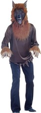 WOLFMAN WAERWOLF ADULT COSTUME SIZE 40-42 MASK  TOP