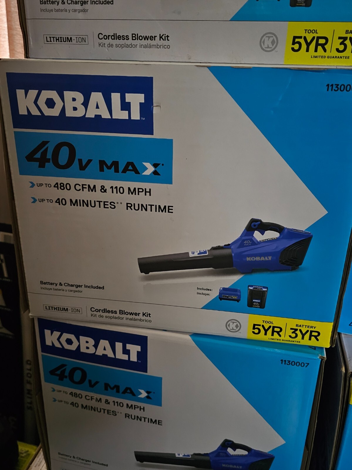 KOBALT 40V MAX LEAF BLOWER 480CFM CORDLESS TOOL ONLY KHB 304006 eBay