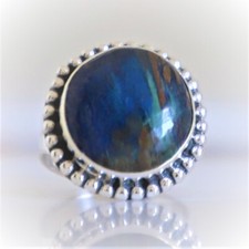 AZURITE RING NATURAL GEMSTONE 925 STERLING SILVER HANDMADE JEWELRY RING 3 to 12