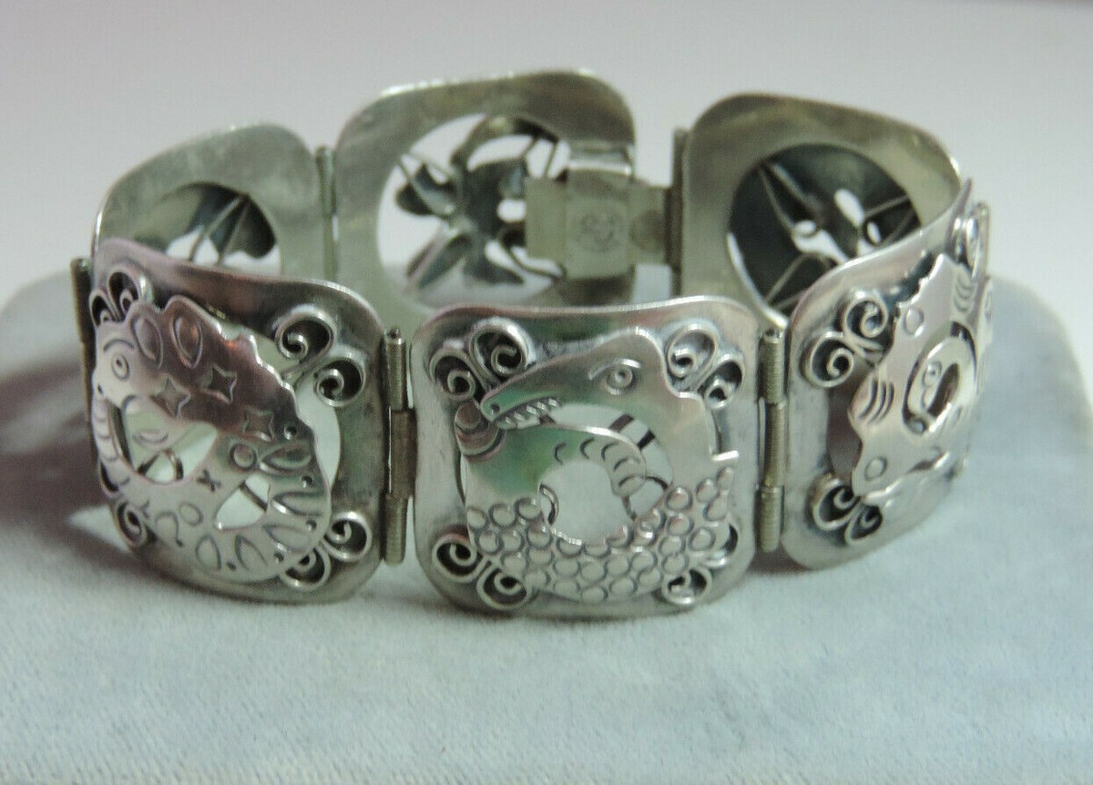 MEXICO JE Taxco 925 Sterling Silver 6.75