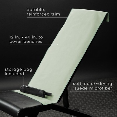 Suede Microfiber Gym Exercise Towels Includes 2 Exercise Towels And 2 Storage Ba