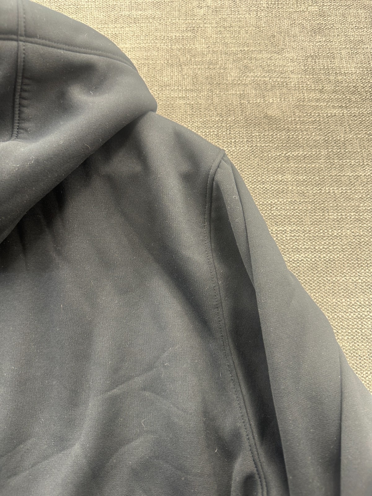 Under Armour Sweatshirt Mens Large Black Fleece Logo Hooded Kangaroo Pocket thumbnail 15