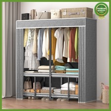 New Large Portable Closet Wardrobe Clothes Rack Storage Organizer Shelf Durable