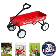 Spacious Red Kids Wagon - 39 Inch Pull Along Cart for Backyard Adventures