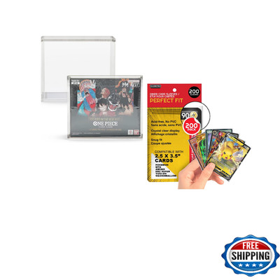EVORETRO One Piece TCG Display Case + 400 Sleeves for Pokémon, MTG, Yu-Gi-Oh