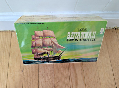Vintage Addar Savannah Ship In A Bottle Model Kit - Factory Sealed