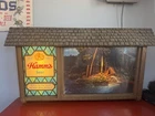 VINTAGE 1960s HAMM'S BEER SCENE-O-RAMA MOTION SIGN,  W/ WATERFALL CAMP CAMPFIRE