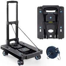 Folding Hand Truck Dolly, Portable Dolly with Adjustable Handle,Lightweight L...