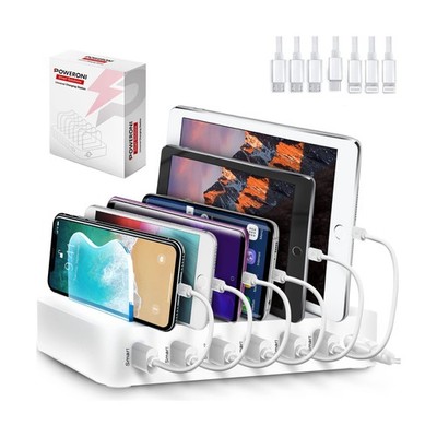USB Charging Dock - 6-Port Universal Charging Station for Multiple Devices - ...