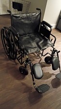 Drive Manual Wheelchair Black Foldable Detachable Footrests Steel Adult 4 Wheels