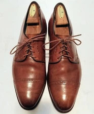 Allen Edmonds Clifton Oxford Dress Shoes Men’s 12D Brown Leather Cap Toe Lace Up