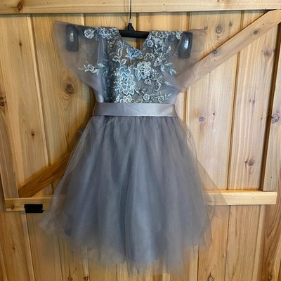lulu blue dress DUSTY BLUE TWIRLY GIRL DRESS – Toots Kids main image 0