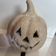 Pottery Barn Terracotta Jack O Lantern MINI Pumpkin Halloween White Sold Out